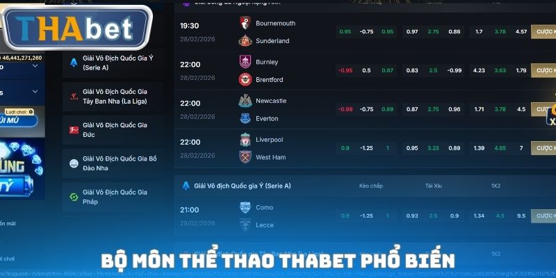 Bộ môn thể thao THABET phổ biến